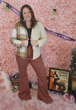 Load image into Gallery viewer, Tan &amp; Plaid Button Up Shirt
