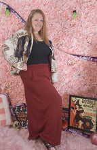 Load image into Gallery viewer, Rust Maxi Skirt With Drawstring Waist &amp; Pockets

