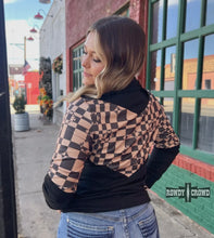 Load image into Gallery viewer, Black With Checkered Center Half Zip
