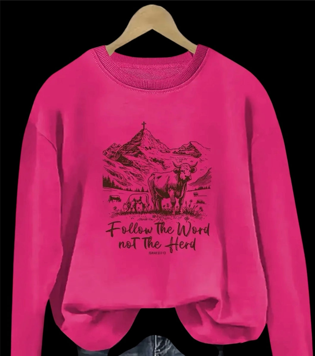 Follow The Word Not The Herd Pink Long-sleeve