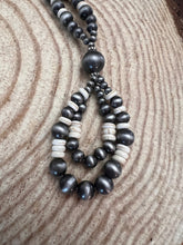 Load image into Gallery viewer, Western Faux Sterling Pearl Teardrop &amp; White Stone Necklace - 21 inch + 3
