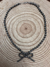 Load image into Gallery viewer, Faux Bow Necklace with Faux 5mm Pearls - 18 inch
