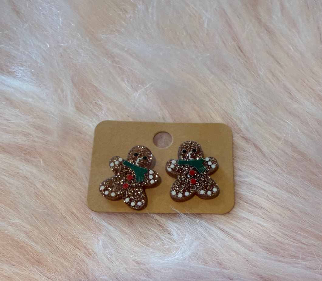 Cute Gingerbread 🍞 Men Studded Earrings