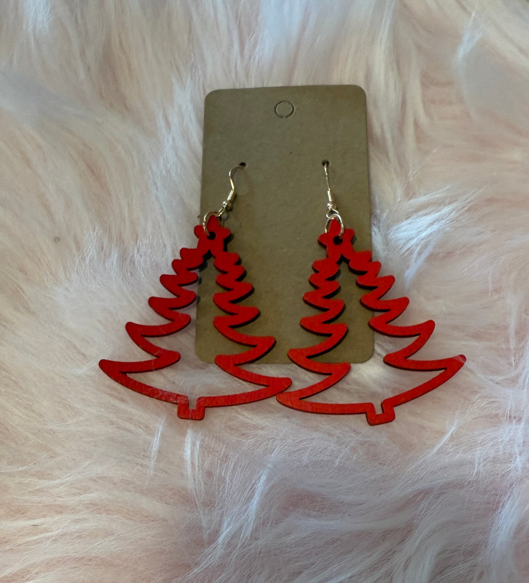 Big Red 🔴 Christmas Tree 🎄 Earrings