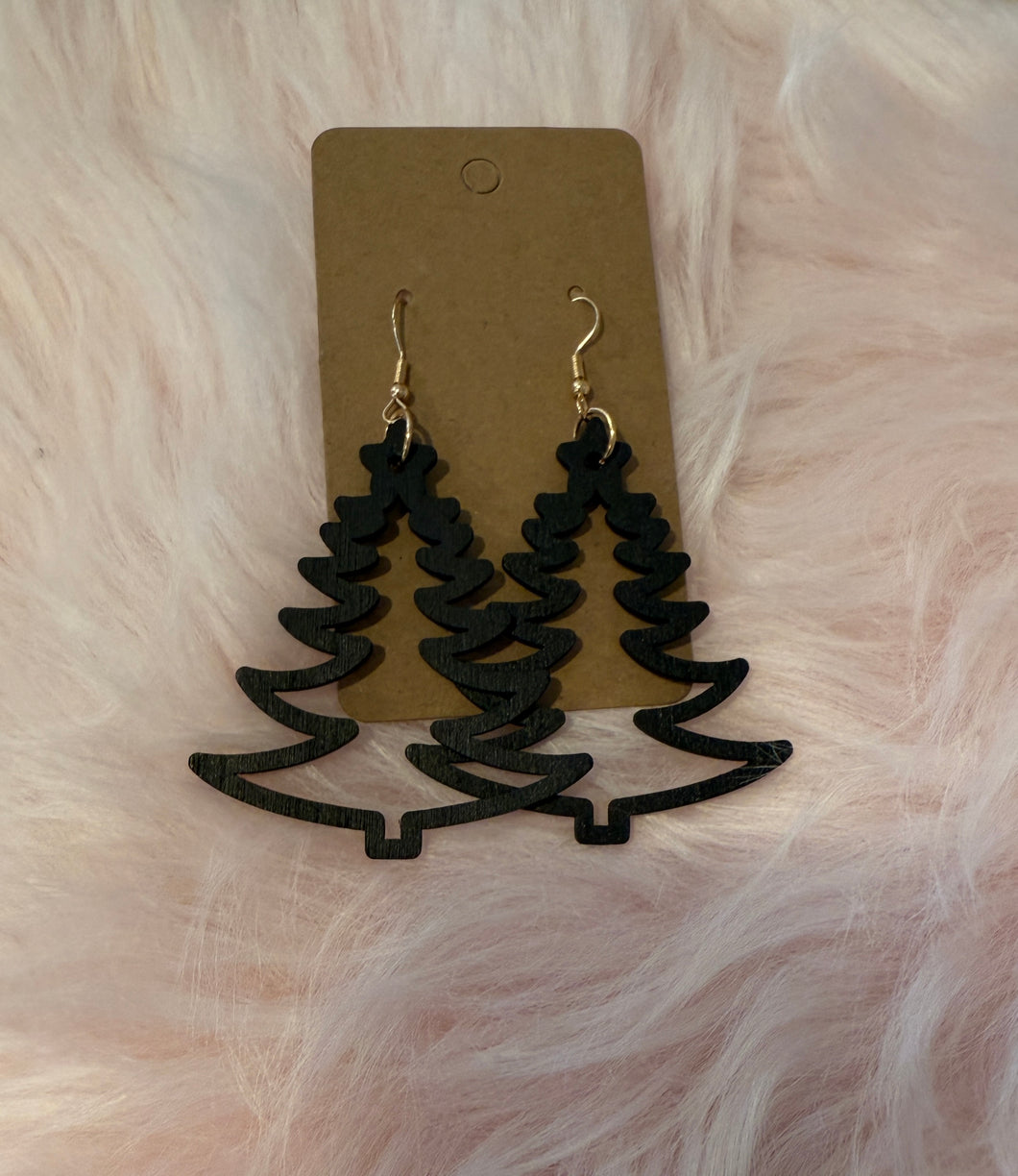 Big Black ⚫️ Christmas Tree 🎄 Earrings
