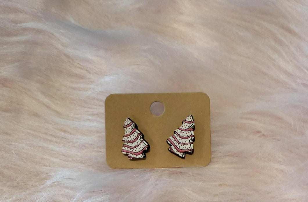 Little Debbie Cake 🍰 Christmas 🎄 Tree Studded Earrings