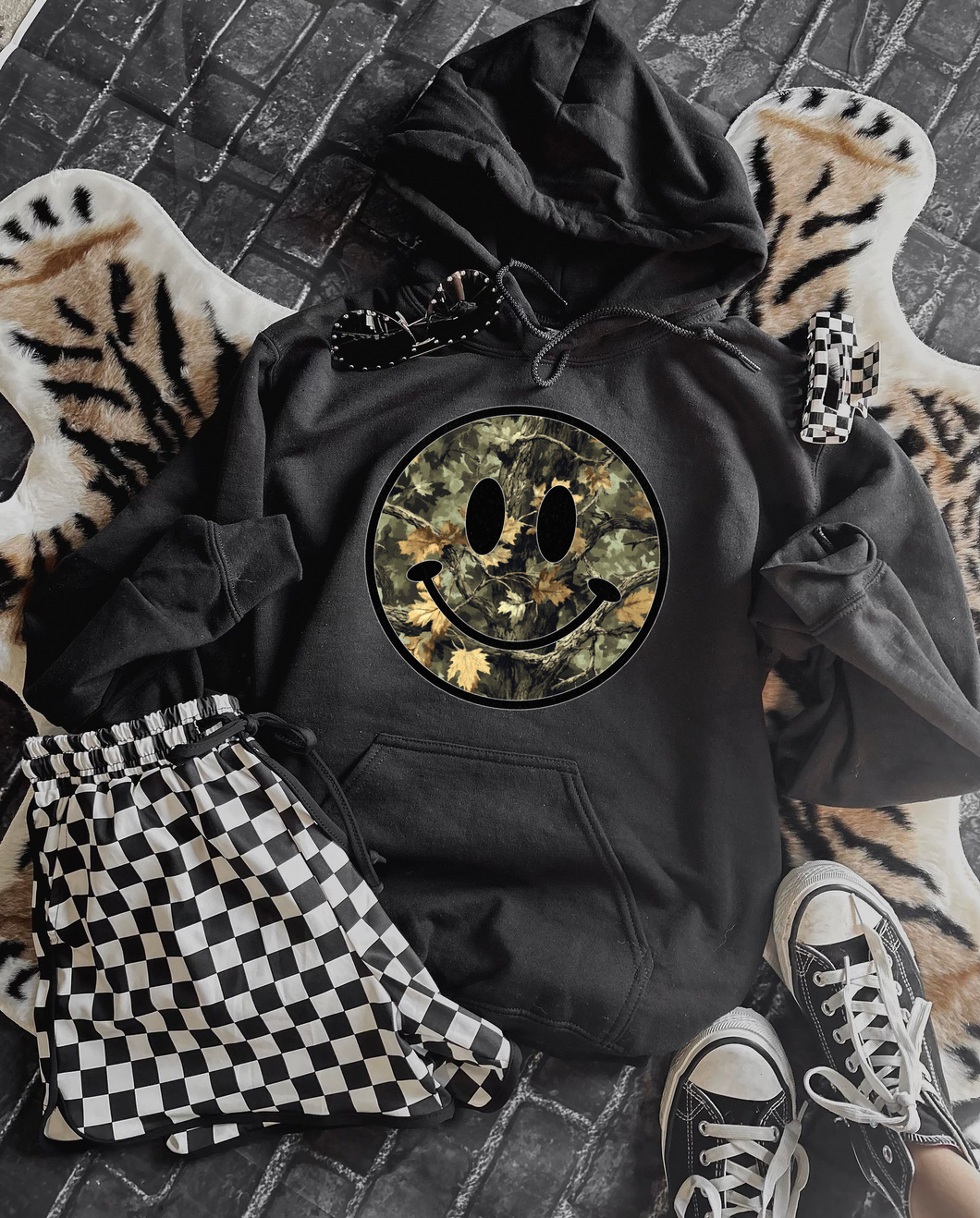 Camo Smiley Hoodie