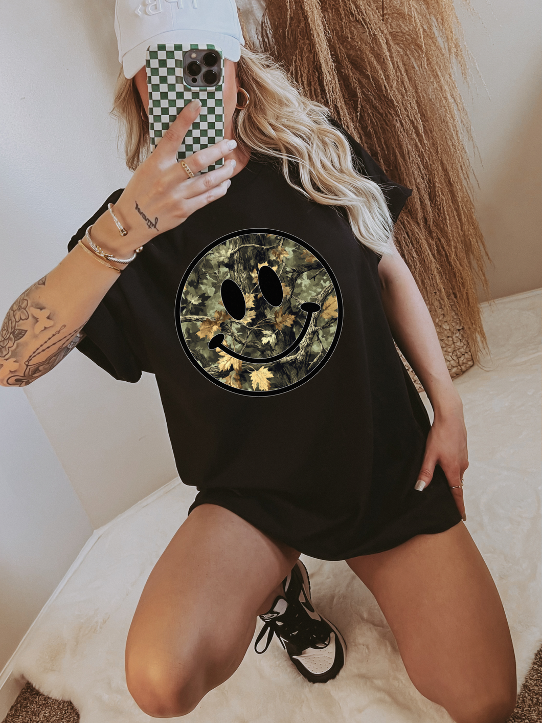Camo Smiley Graphic Tee