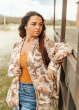 Load image into Gallery viewer, Beige Roaming Buffalo French Terry Cardigan
