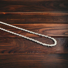 Load image into Gallery viewer, Bright Silver 1 mm Reverse Rope Chain - 18 inch
