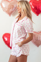 Load image into Gallery viewer, Luxury Bowknot Printed Short Sleeve and Ruffled Shorts Pajama Set
