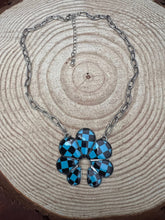 Load image into Gallery viewer, Checkered Squash Blossom Necklace - 18 inch
