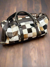 Load image into Gallery viewer, Cowhide Patch Duffle Bag
