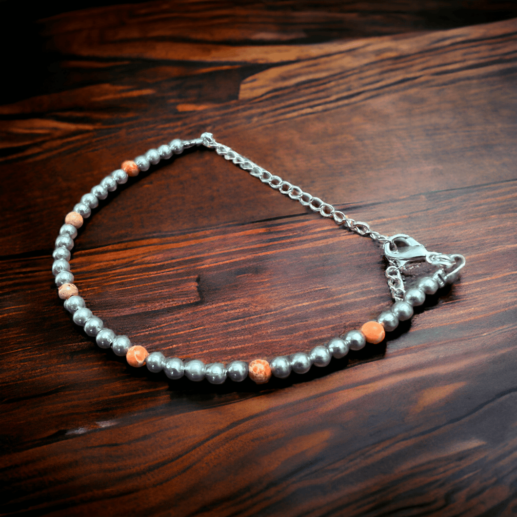 Fashion Pearl Bracelet With a bit of Orange