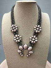 Load image into Gallery viewer, Faux White Buffalo Double Strand Squash Blossom Necklace -  18 inch
