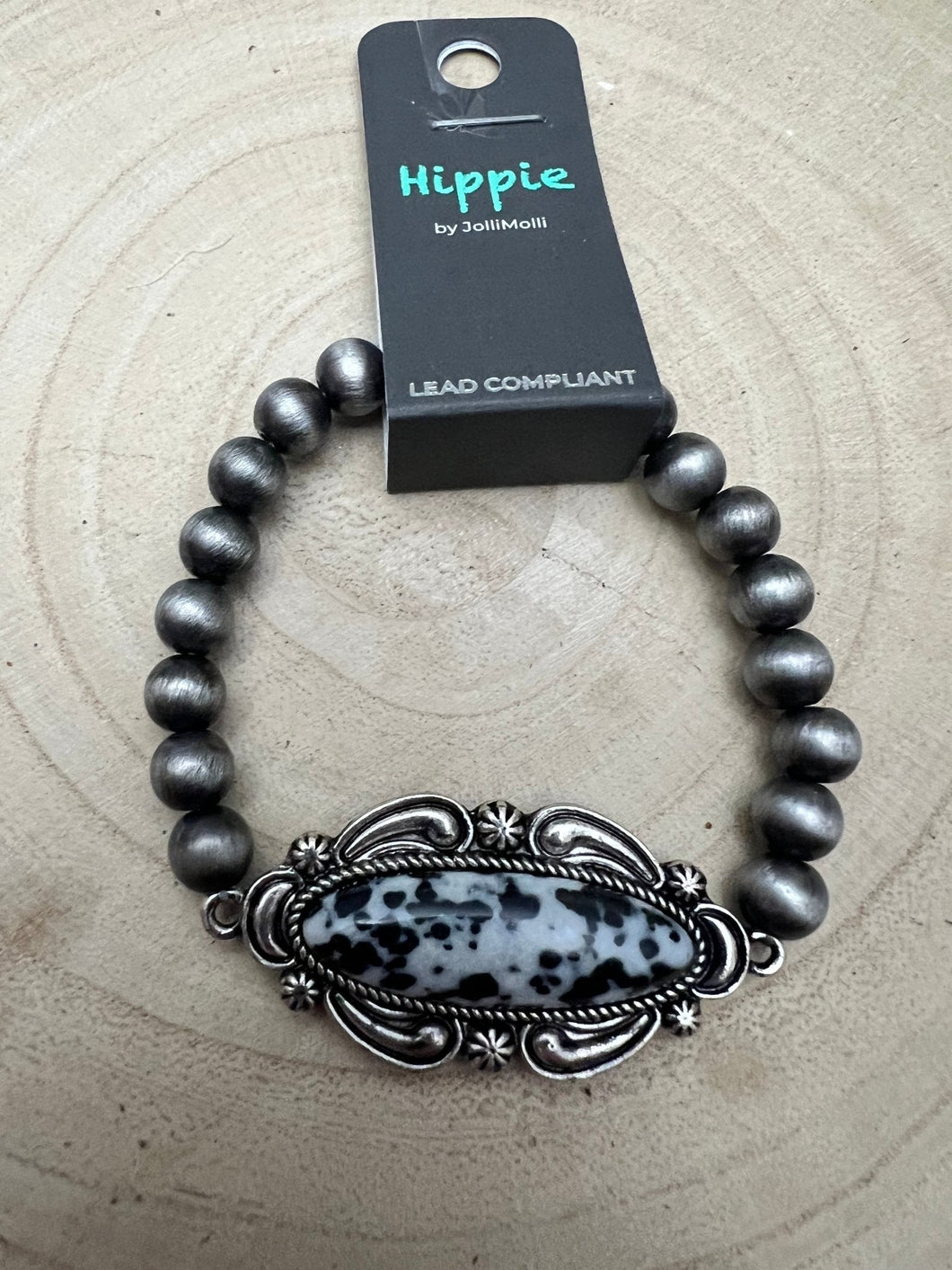 Faux White Buffalo Stretch Bracelet