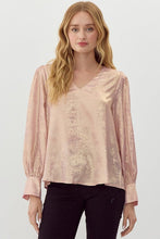Load image into Gallery viewer, Metallic Long Sleeve Blouse
