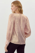 Load image into Gallery viewer, Metallic Long Sleeve Blouse
