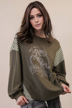 Load image into Gallery viewer, Wild West Cowgirls Graphic Knit Top - Taupe or Olive
