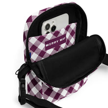 Load image into Gallery viewer, Plum Plaid Crossbody Bag
