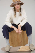 Load image into Gallery viewer, Round Up Raw Edge Marled Knit Top - Brown or Oatmeal
