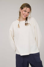 Load image into Gallery viewer, Round Up Raw Edge Marled Knit Top - Brown or Oatmeal
