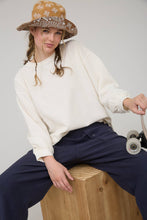 Load image into Gallery viewer, Round Up Raw Edge Marled Knit Top - Brown or Oatmeal
