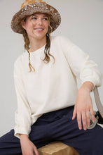 Load image into Gallery viewer, Round Up Raw Edge Marled Knit Top - Brown or Oatmeal
