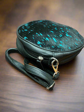 Load image into Gallery viewer, Small Canteen Bag - Black and Turquoise Metallic
