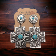 Load image into Gallery viewer, Southern Cross with Turquoise Dangle Earrings

