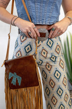 Load image into Gallery viewer, Thunderbird Cowhide Crossbody - Tooled Leather Cowhide Clutch
