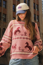 Load image into Gallery viewer, Western Express Knit Sweater - Taupe or Mauve
