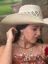 Load image into Gallery viewer, White Stone Faux Squash Blossom Necklace - 16 inch + 3
