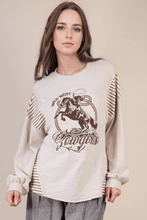 Load image into Gallery viewer, Wild West Cowgirls Graphic Knit Top - Taupe or Olive
